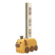 도미노 선물 동물 DIY 80pcs 블록 스태킹 도미노 기차 장난감 자동 빌딩 게임 사운드 라이트 소년, 02 Dog