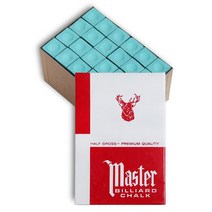 Master Chalk 당구 풀 큐 초크 프리미엄 품질 - 총 12개 72개 미국 제조 (블루) 미국출발133924, Green