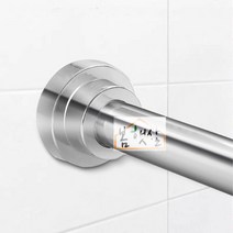 욕실 샤워 커튼봉 화장실 욕실 커튼봉 튼튼한 커텐봉 스테인레스 간편설치 다용도 압축봉 스텐 샤워커튼 고리, 고급 스텐 샤워 커튼 봉 중형 (85-140cm), 실버계열