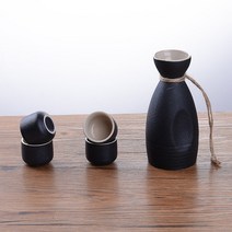 일본 왕벚꽃 레트로스 아쪼 고량주 하얀색 잔대 분비액 벚꽃술잔, T01-청주의 거친 도자기 1 냄비 4