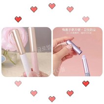 립 브러쉬 블렌딩 미니 휴대용 립스틱 짧은 핸들 여행용 프로페셔널 컨실러, 인조 섬유, 눈송이 화이트 + 피치 핑크 + 등나무 색 뚜껑 조합이