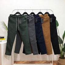 바이코드 겨울 기모빵빵 면스판 치노 슬랙스 밴딩팬츠