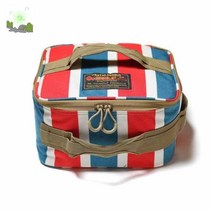 네이탈디자인 사이즈 스트라이프카모 캠핑쿠션박스 스퀘어 딥, 레인보우 W26*D23*H16cm