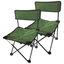 Lvcaofang 비치 체어 캠핑의자, 2개, Dark Green