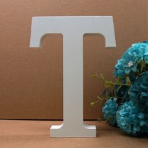 큰 흰색 나무 글자 영어 알파벳 DIY 개인 이름 디자인 아트 공예 15cm 무료 스탠딩 하트 웨딩 홈 장식 1 피스, T_15cm