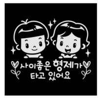 제제데코 자동차 스티커 사이좋은 형제 트윙클, 반사(밝은은색), 4개
