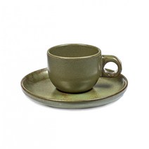 세락스 Surface 에스프레소 컵 (컵받침 포함) 10 cl camogreen