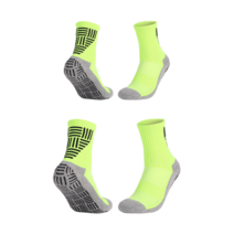 남성용 발편한 논슬립 스포츠 양말 2켤레 세트, 형광