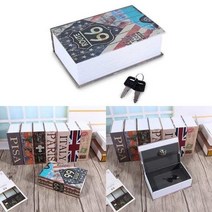 금고 부품 잠금 자물쇠 휴대용 가정용 secret hidden safe security box of dictionary book shape key box for money 현금, 노란색