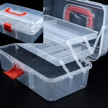 휴대용 3단 투명 멀티 공구함 부품수납함 안전장구 투명부품박스