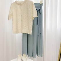 마이시즌 여성 살랑 쉬폰 랩 치마 바지