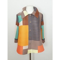 엄마옷 할머니옷 중년여성 플리츠 카라 체크 칠부티 TDSS23CS06 60대 70대 80대 Free Size 봄 엄마네옷장