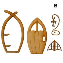 새로운 뜨거운 요정 문과 창문 나무 미니어처 픽시 정원 야외 장식 홈 아이 SMR88, 02 type b