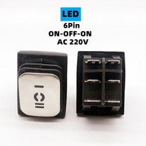 KCD4 스틸 표면 로커 스위치 IP67 ON-OFF/ON-OFF-ON 전기 장비 LED 6Pin 전원 공급 장치 16A 250V/20A125VAC, [06] 1pc yellow ON-OFF-ON