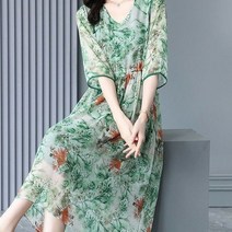 여름 미디치마 원피스 항저우 전문점 품질 여성 2022 슬림핏 프렌치 클래식 플라워 4966131792