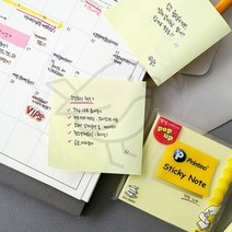 새임 스티키노트 노랑 100매X5EA 접착메모지 메모큐브 점착식메모지