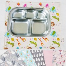 식판매트 도시락매트 식판파우치 식판주머니 유치원 어린이집 유아 여벌옷파우치 방수파우치 식탁매트 봉봉뽀드미엘 입학 준비물 답례품 단체주문, 식판매트XL사이즈, 체크/옐로우