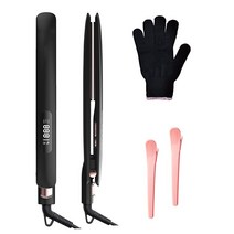 NOVUS 헤어 스트레이트너 2.5cm(1인치) 플랫 아이언 여행용 2-in-1 세라믹 스트레이트 및 컬 빠른 가열 음이온이 있는 스트레이트 아이언 잠금 스위치 110-