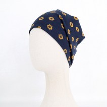 해바라기 스판 심플비니 / 골지면 소재 사용 환자용 암환자 뇌수술 탈모 모자 두건 항암 치료 준비 선물 여성비니 여성모자 여성두건 면두건 면비니 반다나 속비니
