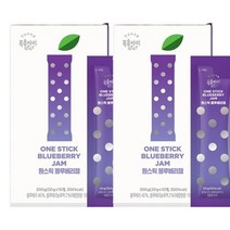 복음자리 원스틱 블루베리 잼20g (10입) 과일 청 퓨레 토스트 소스 홈카페 라떼 만들기, 2개