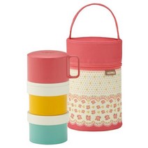THERMOS [병형 도시락 상자] 프레쉬 런치 박스 3단식 580ml 코랄 핑크 DJL-580 CP, 코랄핑크