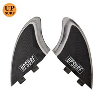 서핑보드 서핑 핀 더블 탭/싱글 용골 지느러미 화이트/블랙 컬러 유리 섬유 트윈 세트 2 개, [02] Upsurf Double Tabs