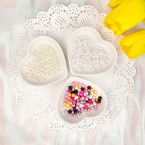 아크릴 진주 구슬 비즈 공예 재료, 3mm (3g 약280개), 크림색