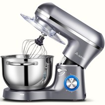 aobosi 반죽기 거품기 스탠드 믹서 6L304스텐용기 1500W 실버 1518N