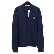 MAISON KITSUNE 메종키츠네 남녀공용 폭스 헤드 패치 클래식 가디건 IU00505KT1036 H481 NAVY MELANGE [MAC209ny]