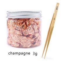 병에 담긴 모조 골드 실버 도금 플레이크 금속 호일 그림 예술 및 에폭시 수지 수제 공예 DIY, [18] Rose Gold 3g set