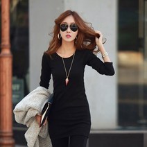 신도시룩 여자 데일리 라인 예쁜 면 베이직 심플 미니 원피스