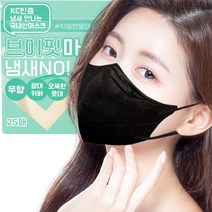 에어에이드 브이핏 국내생산 새부리형마스크 숨쉬기편한 일회용마스크 컬러마스크 중형 대형 마스크, 대형 블랙 25매