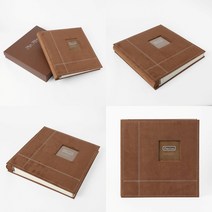 마트498 벨벳커버 사진앨범(접착식) (다크브라운) 40매 웨딩앨범 셀프포토북 셀프성장앨범 학교앨범 사진인화앨범