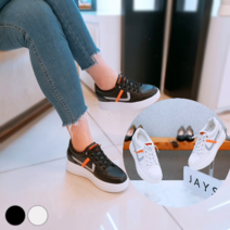 제이시 소가죽 여성 키높이 밴딩 운동화 7cm K036