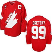하키스틱 하키채 아이스 하키 스케이트 장비 용품 Gretzky 저지 1991 쿠페 팀 캐나다 컵 레드 아이스 저지 남성용 스포츠 스웨터 스티치 문자 숫자 s-xxxl, 99 레드, m