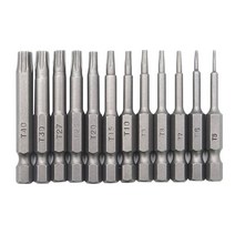 12pcs hex shank t5-t40 Torx 헤드 스크류 드라이버 비트 세트 전기 드라이버 도구
