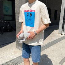 디스코 드로잉 프린팅 오버핏 반팔 티셔츠(3color)