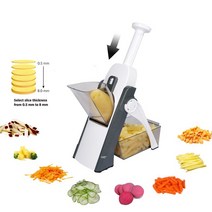 슬라이서 Multifunctional Manual Carrot Vegetable Cutter Chopper Potato Slicer Food Shredder Fruit Grater, [01] Grey, 01 Grey