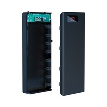 B03F A8 LCD 디스플레이 DIY 8x18650 배터리 케이스 보조베터리 쉘 배터리없이 휴대용 외부 상자 보호기, [02] Black