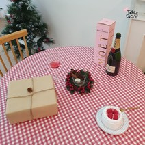테코 방수식탁보 테이블보 다용도 체크 4인 6인 원형 무늬 예쁜 캠핑 감성 피크닉 매트 돗자리 맞춤 제작, 오트밀
