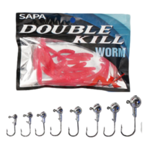 야광 볼락웜 웜 지그헤드 세트 갈치웜 야광웜 1.8인치 케이무라 소프트웜 피쉬웜 쉐드웜, A. 1/32온스 14P, 2. 레드 20P