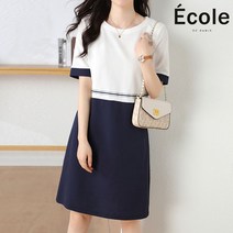에꼴드파리 단정 배색 원피스 F35WOB002Z