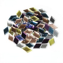 조명 시트지 스테인드글라스 마름모꼴 유리 모자이크 타일 100g 1x1cm DIY 예술 모자이크 공예품 만들기 취미 예술 홈 벽 장식, 8