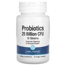 Lake Avenue Nutrition 프로바이오틱 균주 250억 CFU 베지 캡슐 60정, 60개