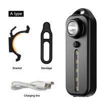 차량용 경광등 싸이키 클립 USB 충전식 손전등 경고 안전 토치 자전거 랜턴 LED 빨간색과 파란색 어깨 경찰 라이트, [01] Type A, 01 Type