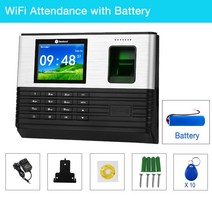 생체인식 출결 근태관리 와이파이 RFID 2.8 인치 생체 지문 시간 출석 TCP/IP USB 사무실 체크인 Realand 시스템 시계 소프트웨어, [02] A-C171-with battery, [02] Eu 플매트 카펫 러그, [03] 포르투갈어