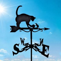 풍속 풍량계 바람개비 풍속기 인테리어 풍향기 지붕 산 풍향계 정원 말뚝 풍향계 풍향 표시기, 고양이와 쥐