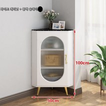 북유럽 코너장 삼각코너장 코너 수납장, 모으다, 폭 50 따뜻한 흰색 + 검은 색 바위 팩 설치