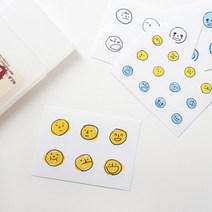기타 바보사랑[썸무드 디자인]드로잉 페이스 스티커, 투명스티커