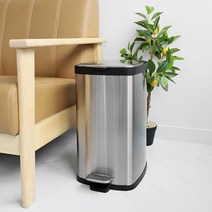 무소음 클로징 밀폐커버 고급스텐 사각페달휴지통 20L, 단품, 단품